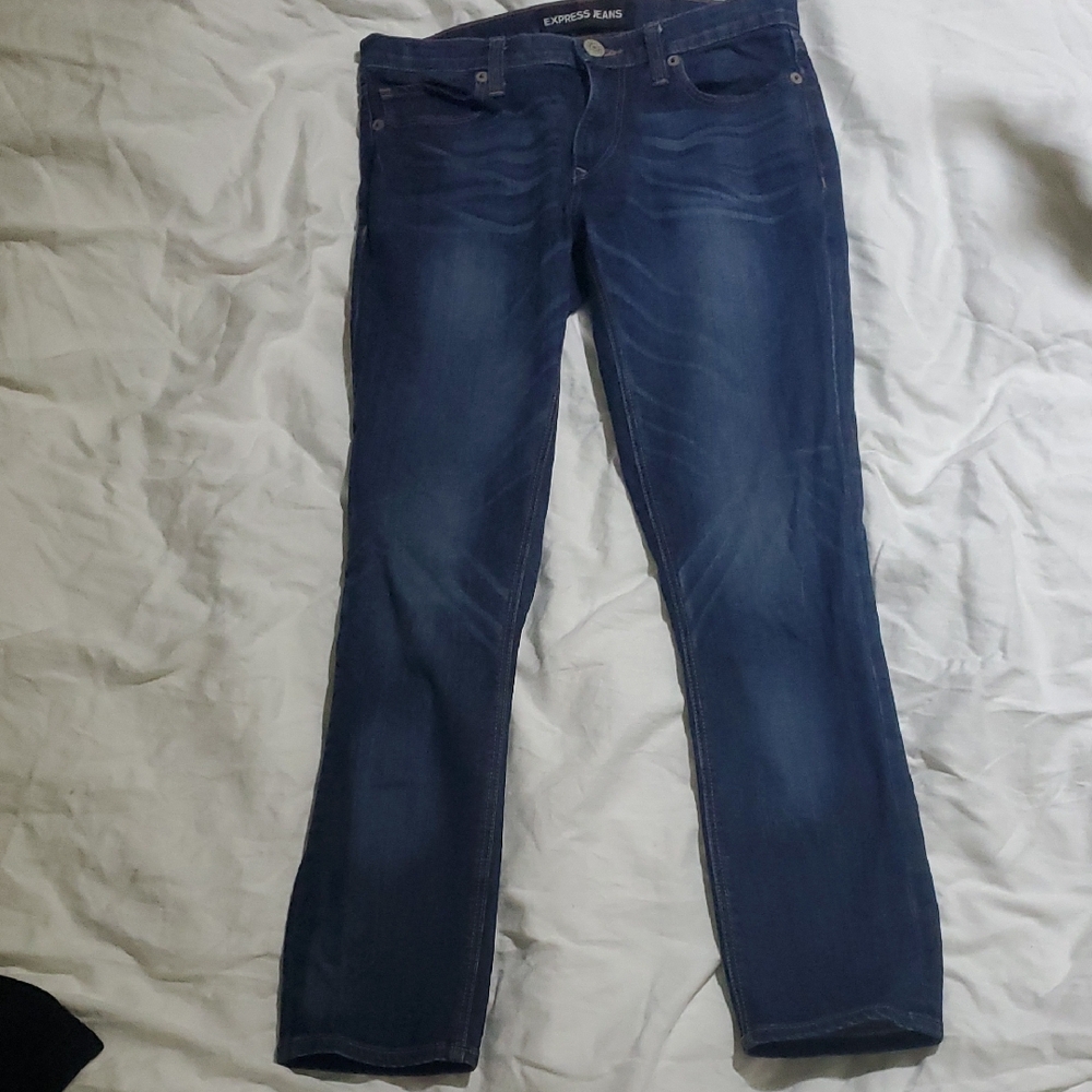 Express Dark Blue Women's Skinny Jeans